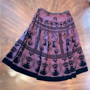 Vintage J.B.S ltd formal, party skirt burgundy/black size S